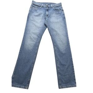 Mott & Bow Jeans Mens 32x32 Blue Slim Straight Stretch Denim Classic Medium Wash